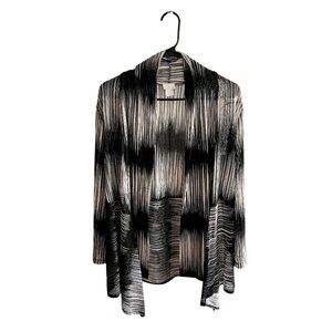 Chico’s | Mesh Duster Cardigan | Black & White Knit | Women’s Size Small 4/6